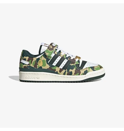Кроссовки мужские Adidas Forum 84 Bape Low Camo/Green ID4771