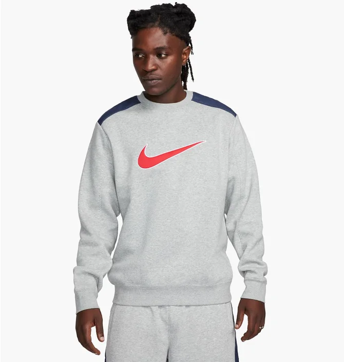 Світшот чоловічий Nike Nsw Sp Flc Crew Bb Grey FN0245-064