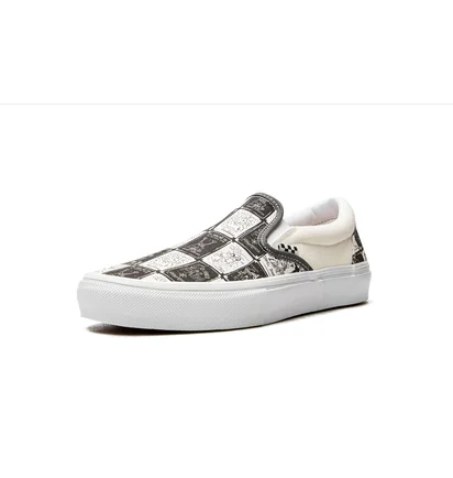 Кеды унисекс Vans Skate Slip-On Beige/Black VN0A5FCAAO7