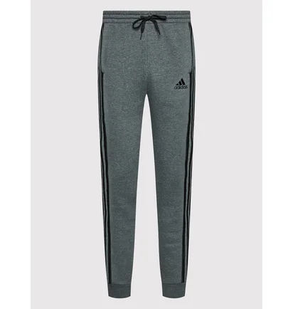 Штаны мужские Adidas Essentials Fleece Tapered Cuff 3-Stripes Pants Grey GK8826