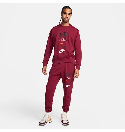 Штаны мужские Nike Club Fleece Stack Gx Bordo FN2643-677