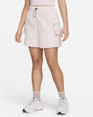 Шорты женские Nike Sportswear Essential Woven High-Rise Shorts Beige DM6247-019