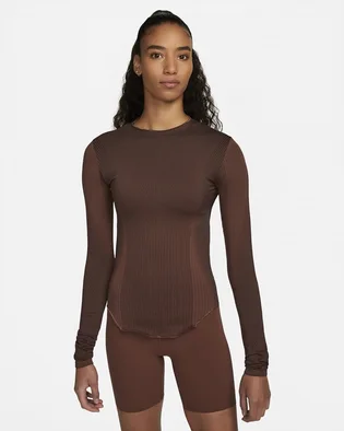 Лонгслив женский Nike Yoga Dri-Fit Adv Brown DQ5603-010