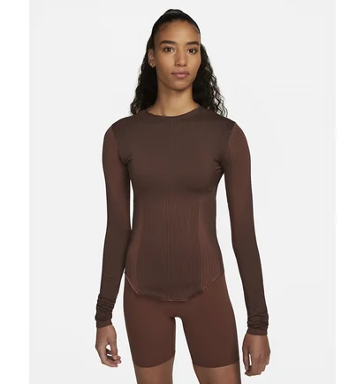Лонгслів жіночий Nike Yoga Dri-Fit Adv Brown DQ5603-010