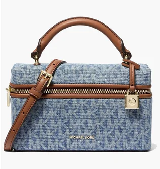 Сумка женская Michael Kors Jana Extra-Small Signature Logo Print Denim Convertible Crossbody Bag Blue 32S6GQ1C0C-NEW-HORIZON-142818