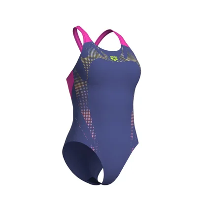 Купальник женский Arena Spider Web Swimsuit V Back Violet 007988-890
