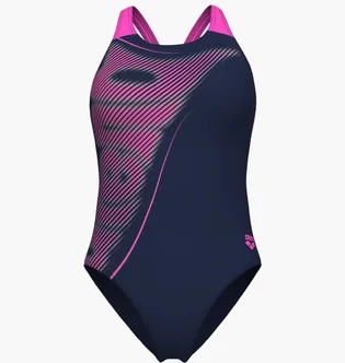Купальник жіночий Arena Bright Glare Swimsuit V Back Blue 008930-790