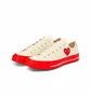 Кеды унисекс Comme des Garcons Play X Chuck 70 Low Shoes Egret/Red Beige A01796C