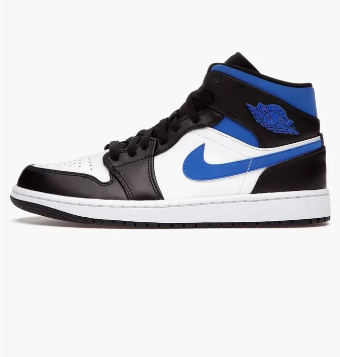Кроссовки мужские Air Jordan 1 Mid White/Black 554724-140