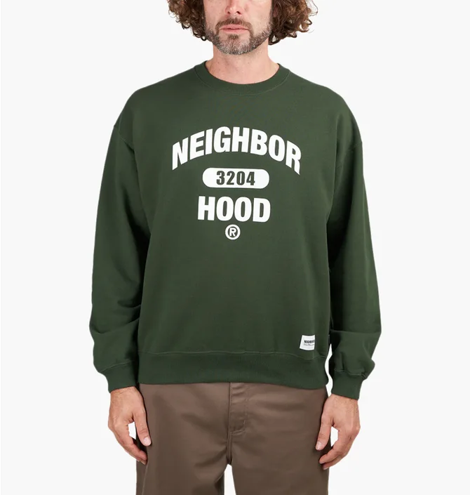 Свитшот мужской Neighborhood College Green 231FPNH-CSM01-GREEN