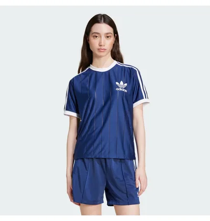 Футболка женская Adidas Adicolor 3-Stripes Pinstripe Blue IY7228