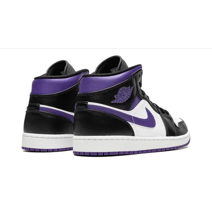 Кроссовки мужские Air Jordan 1 Mid Black/White 554724-095
