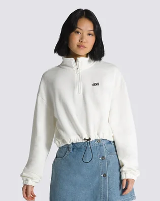 Кофта женская Vans Left Chest Logo Mock Neck Half Zip Hoodie White VN0A4R97FS8