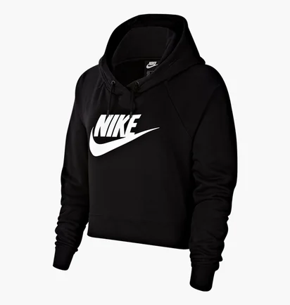 Худи женское Nike W Nsw Essntl Flc Gx Crop Hdy Black CJ6327-010