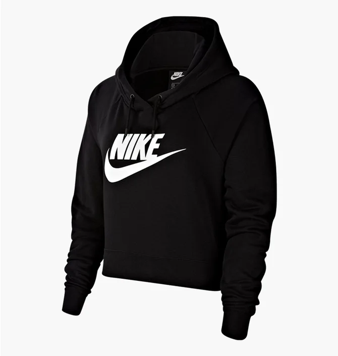 Худи женское Nike W Nsw Essntl Flc Gx Crop Hdy Black CJ6327-010