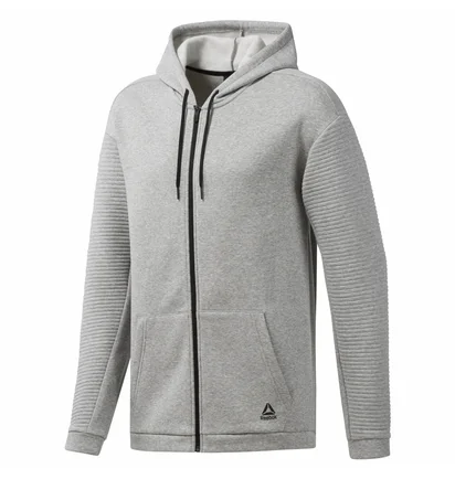 Толстовка мужская Reebok Workout Ready Full-Zip Fleece Grey EC0897