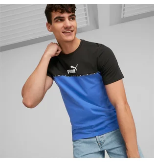 Футболка мужская Puma Essentials Block Tape Blue/Black 673341-92