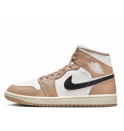 Кроссовки женские Air Jordan 1 Mid Brązowe White/Beige BQ6472-103