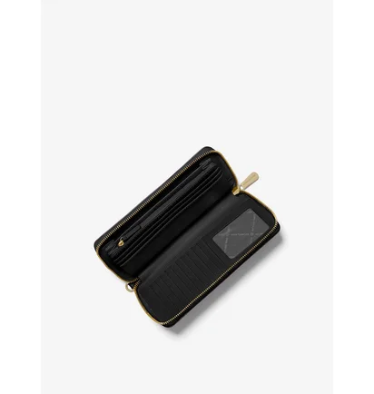 Гаманець жіночий Michael Kors Jet Set Travel Large Pebbled Leather Wristlet Black 35T7GTVE7L-BLACK-46076