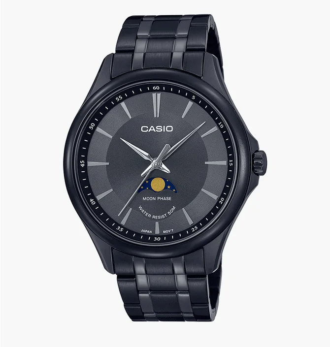 Часы мужские Casio Enticer Moon Phase Quartz MTP-M100B-1A