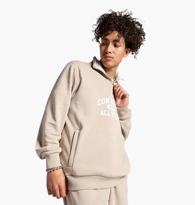 Кофта чоловіча Converse Classic Sport Quarter Zip Papyrus Beige 10026710-251