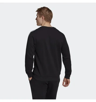 Свитшот мужской Adidas Essentials French Terry 3-Stripes Sweatshirt Black Gk9078