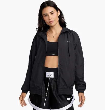 Олимпийка женская Nike Sportswear Classic Wovens Loose Uv Hooded Jacket Black FV6298-010