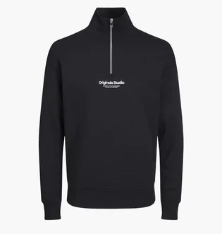 Світшот чоловічий Jack & Jones Vesterbro Quarter Zip Black 12241777