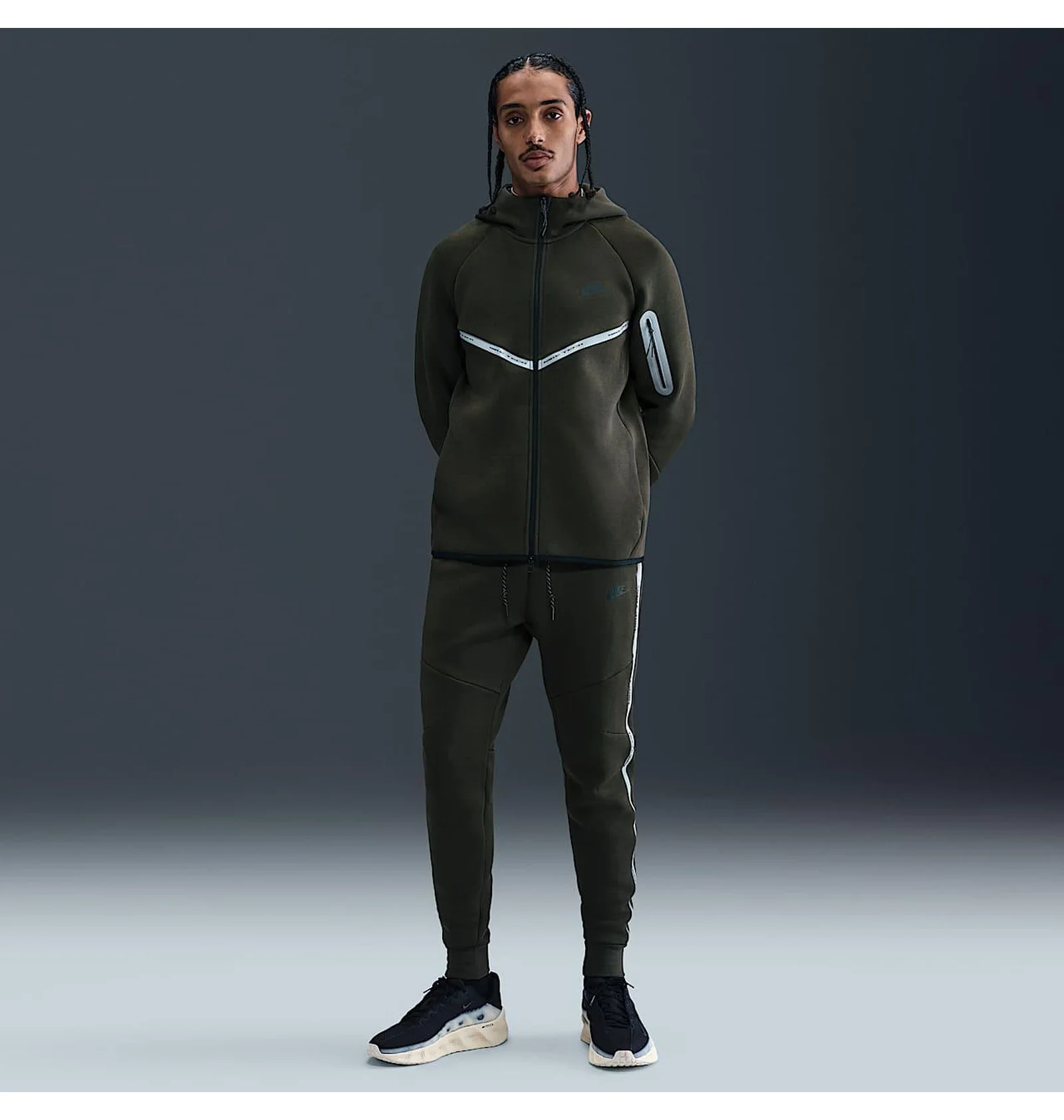 ᐉ Толстовка чоловіча Nike Tech Flc Wr Fz Reflec Olive IM6537-355