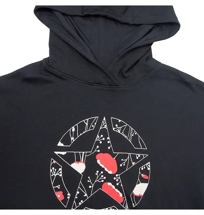 Худи мужское Jeep Hooded Cropped Sweatshirt Star Botanical Print Black O102607-B000