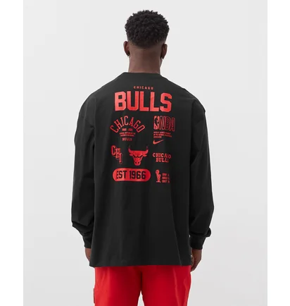 Лонгслів чоловічий Nike Nba Chicago Bulls Courtside Black DA5891-010