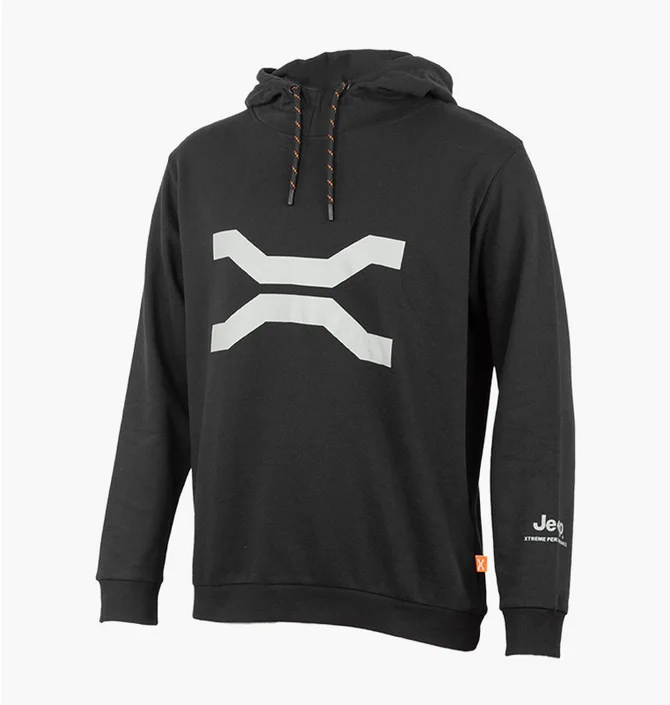 Худи мужское Jeep Hooded Sweatshirt Large Front Print Jx22A Black O102624-B967