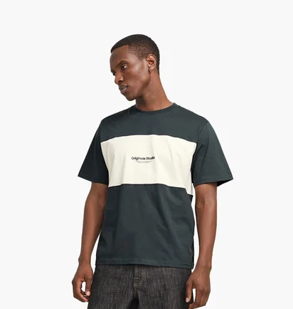 Футболка чоловіча Jack & Jones Jorvesterbro Block Olive 12277742-FORESTRIVER-ANTI