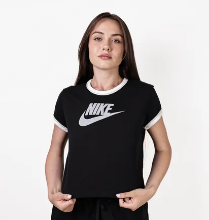 Футболка женская Nike Sportswear Short-Sleeve Ringer T-Shirt Black IF4072-010