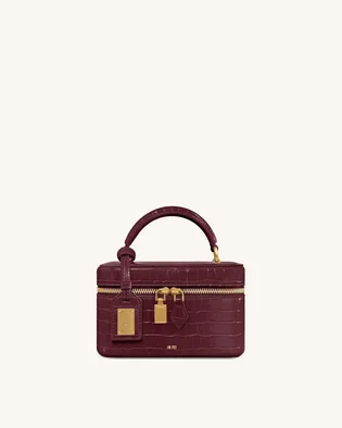 Сумка жіноча JW PEI Cleo Box Shape Top Handle Bag Claret Croc Bordo BB2025BG131452JWP