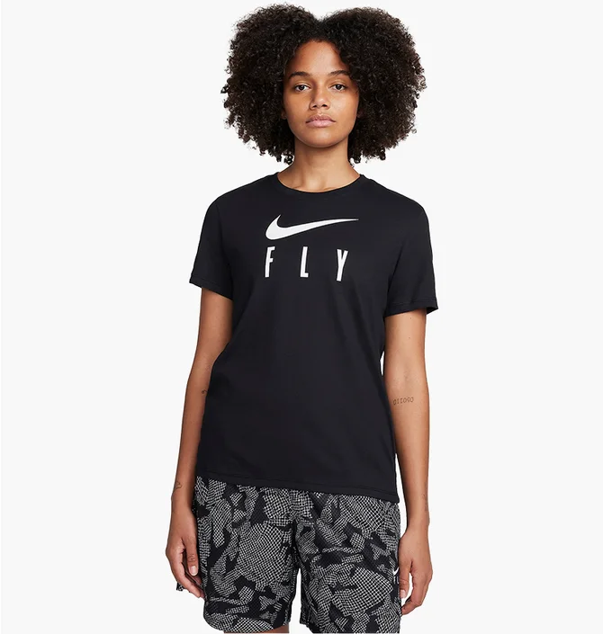 Футболка женская Nike Swoosh Fly Dri-Fit Graphic T-Shirt Black FQ6606-010