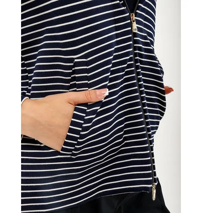 Толстовка женская AUSTRALIAN Stripes Hoodie Polyviscosa Jacket Blue LSDGC0010-020