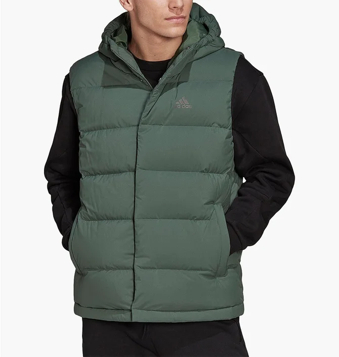 Жилетка чоловіча Adidas Helionic Hooded Down Gilet Green HG6274
