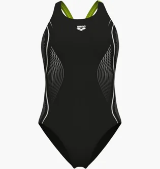Купальник женский Arena Grid Swimsuit V Back Graphic Black 010263-560