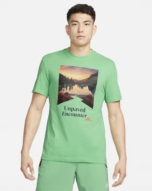 Футболка мужская Nike Trail Dri-Fit Running T-Shirt Turquoise FD0120-363