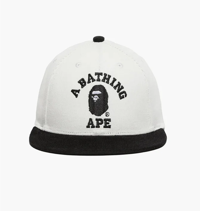 Кепка унисекс Bape Corduroy College White 001CPJ801008M