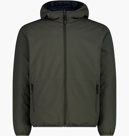 Куртка мужская CMP Reverse Jacket Fix Hood Twill Green 34K0137-F905
