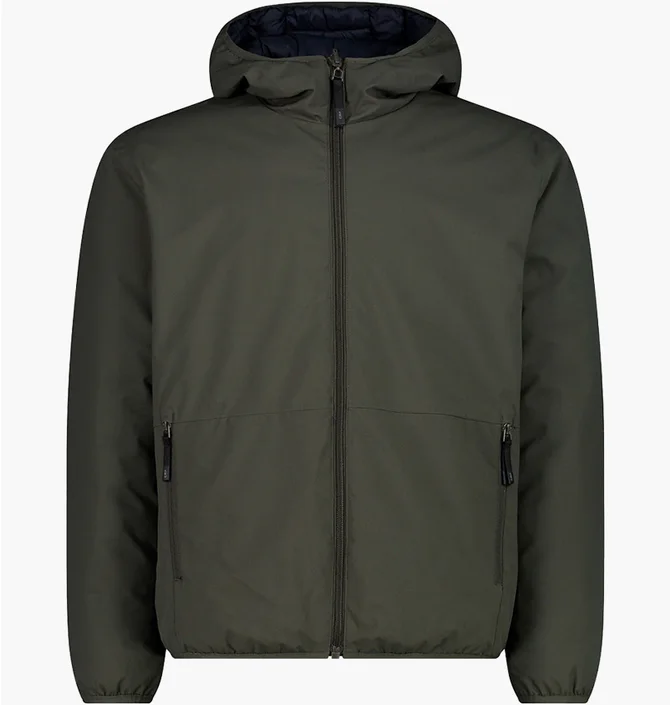Куртка мужская CMP Reverse Jacket Fix Hood Twill Green 34K0137-F905