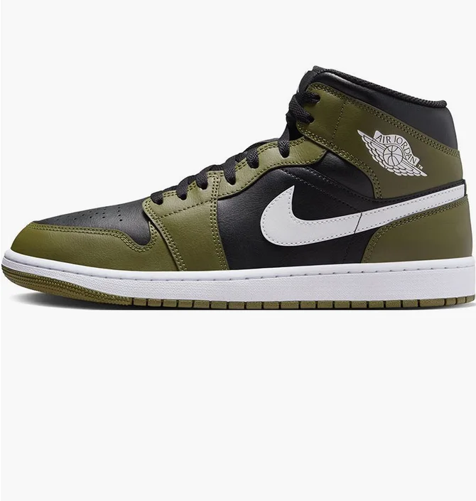Кроссовки мужские Air Jordan 1 Mid Black/Olive DQ8426-092