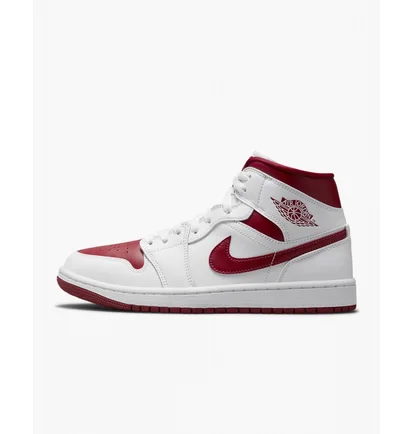 Кроссовки женские Nike Air Jordan 1 Mid Reverse Chicago Red W White Bq6472-161