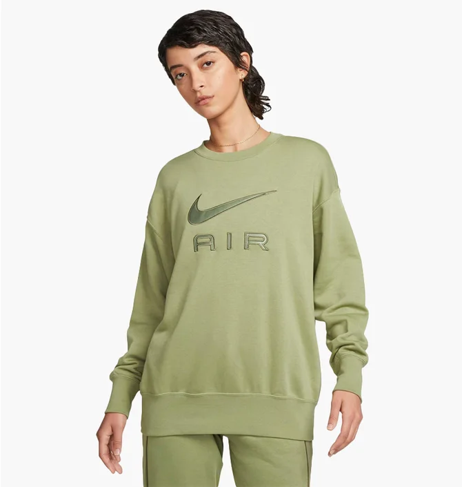 Свитшот женский Nike Air Fleece Crewneck Sweatshirt Olive Dq6567-334