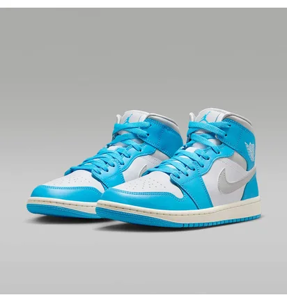 Кроссовки унисекс Nike 1 Mid White/Blue BQ6472-400