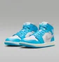 Кроссовки унисекс Nike 1 Mid White/Blue BQ6472-400