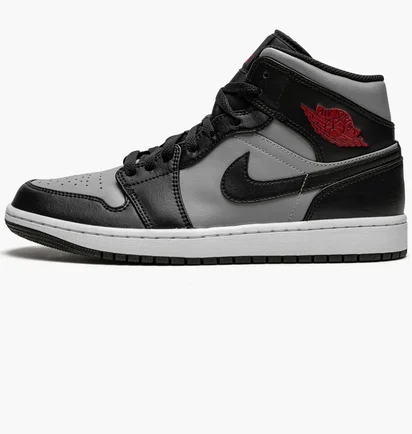 Кроссовки мужские Air Jordan 1 Mid Black/Grey 554724-096