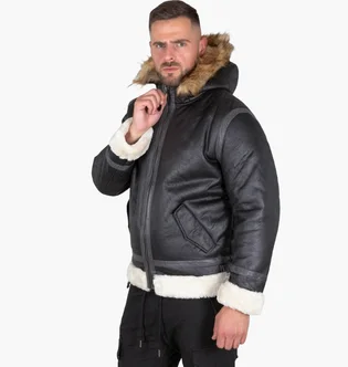 Куртка мужская Alpha Industries Hooded Bomber B3 Fl Black 128104-03